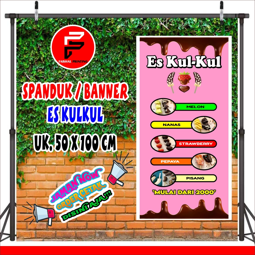 Spanduk Banner Es Kul Kul Ukuran 50 cm x 100 cm | Lazada Indonesia