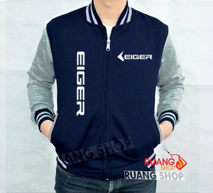 Jaket Baseball Varsity Keren Eiger Qulity Text White Premium
