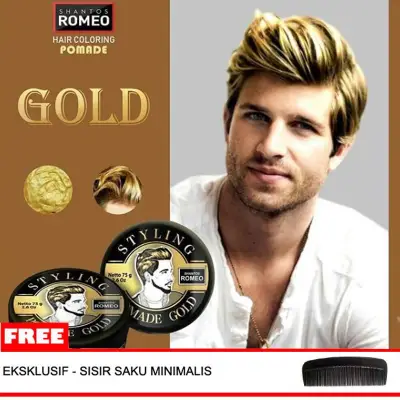 Romeo Shantos Pomade Warna GOLD 75g FREE Sisir