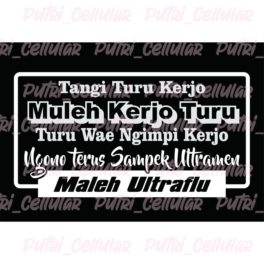 Cutting stiker kata kata kaca mobil Tangi turu kerjo Lazada Indonesia