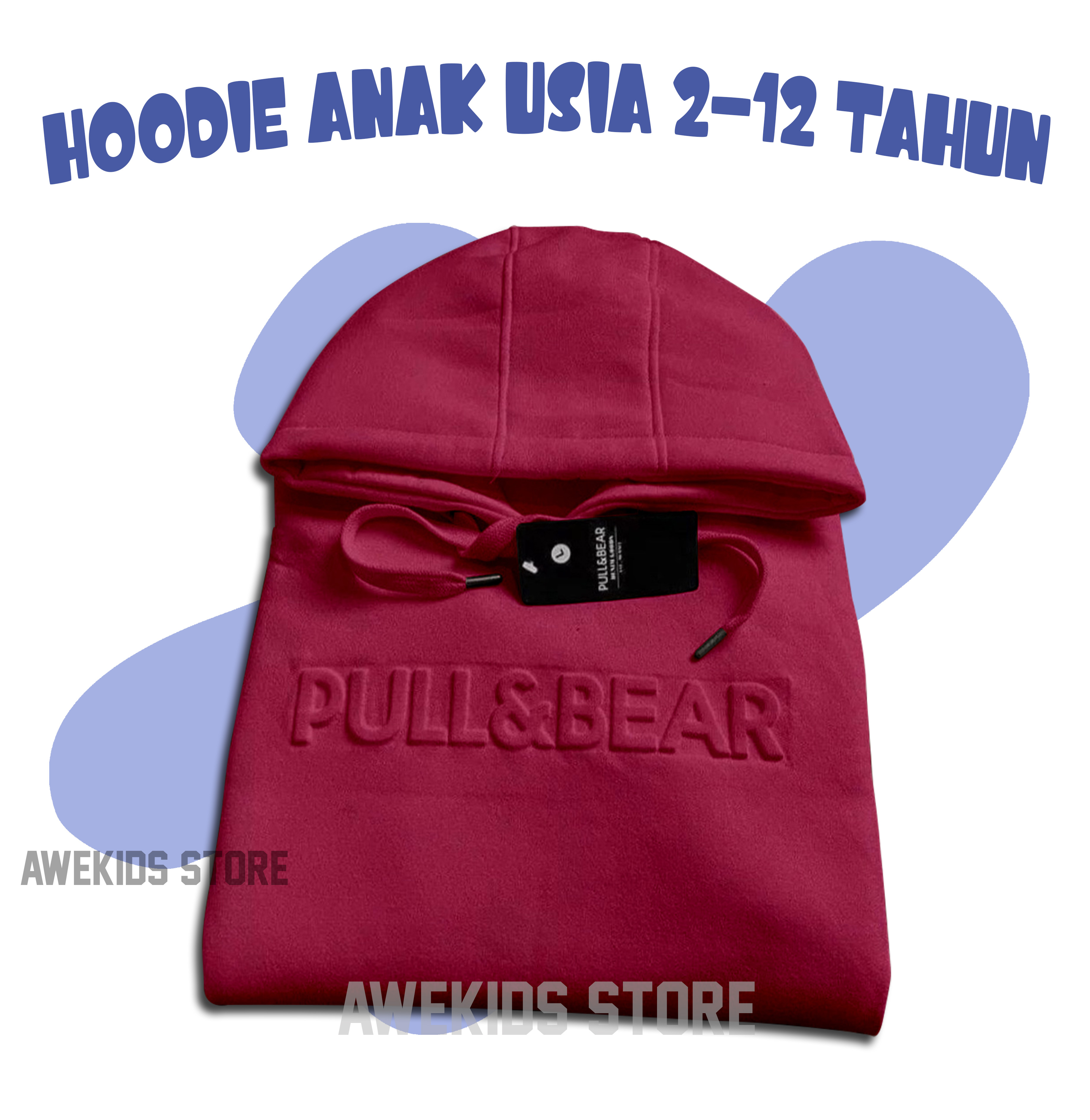 Hoodie pull and shop bear merah maroon