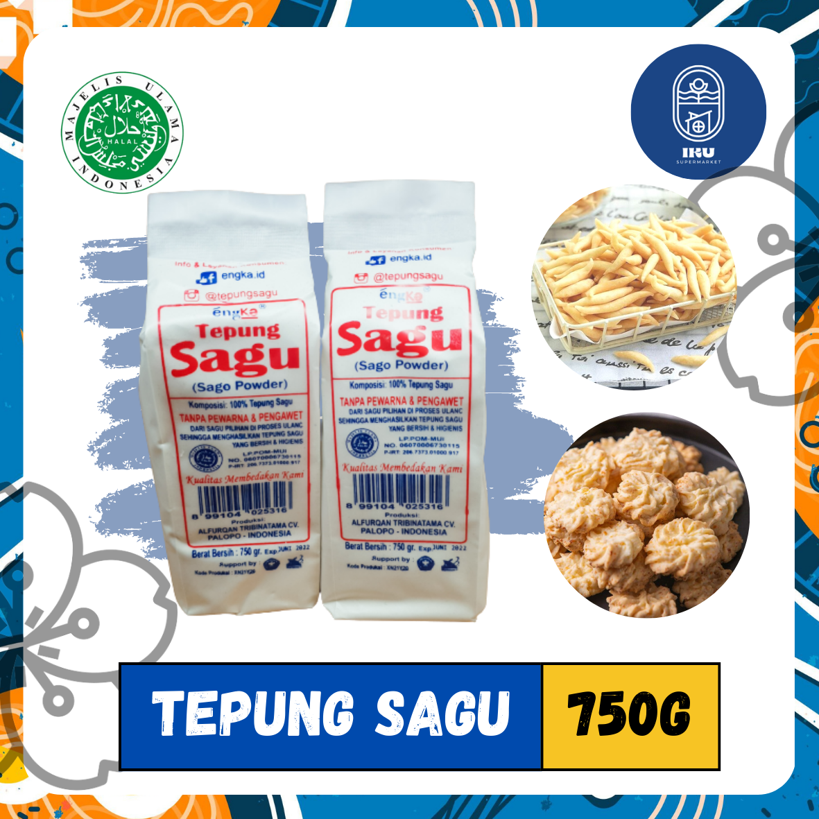 TEPUNG SAGU ENGKA 750 GRAM - DARI POHON SAGU ASLI - BUKAN TAPIOCA