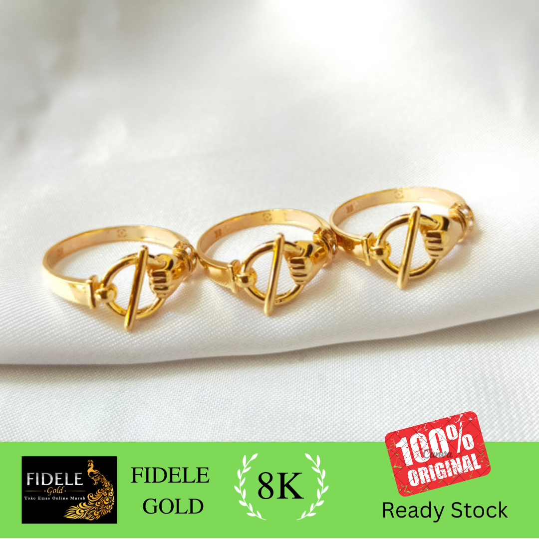 Cincin wanita model kekinian fashion emas asli kadar muda 375 | Lazada ...