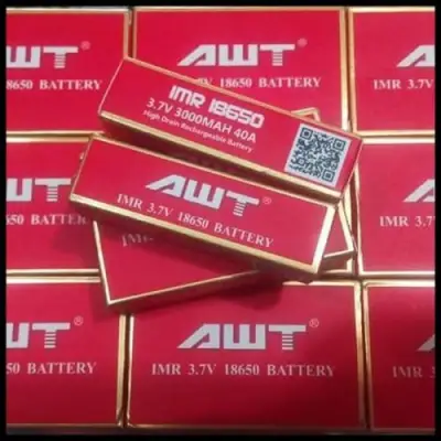 Baterai Battery AWT IMR 18650 | 3000mah | 40A | High Drain Rechargeable Battery BATERAI KIPAS MINI VAPE DLL