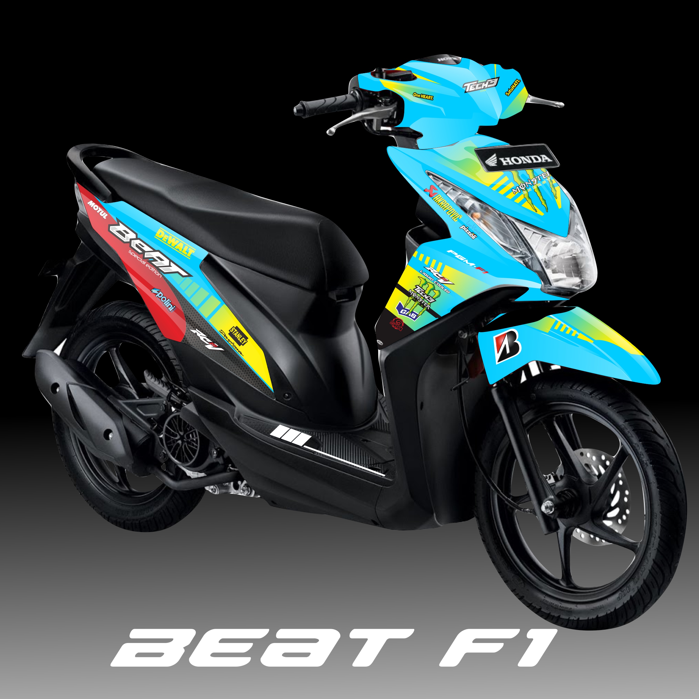 Decal Stiker Full Body Honda Beat F1 Desain Motif Racing Lazada Indonesia