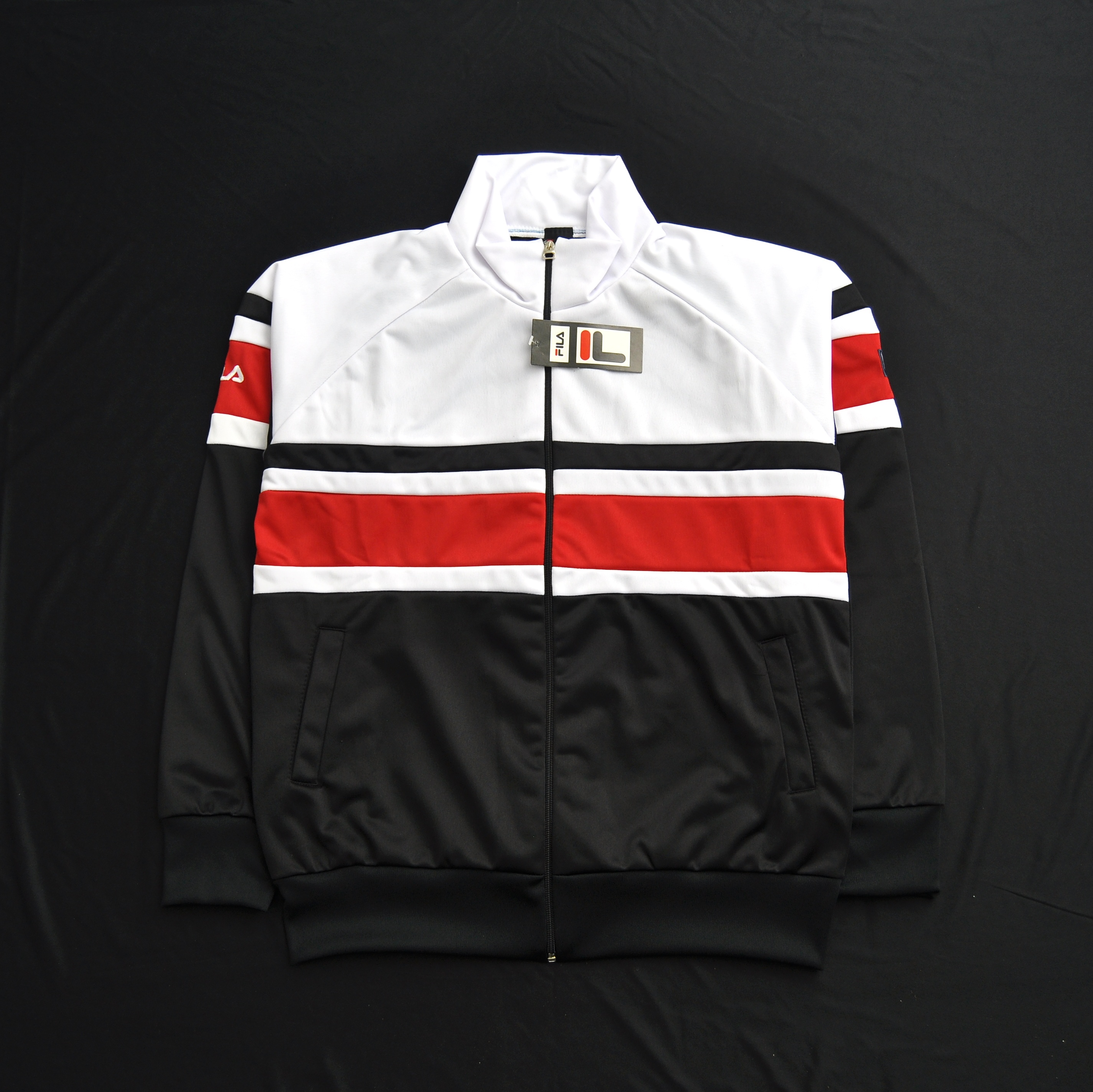 Jaket Fila HItam Zipper Kerah Tracktop Fila Vintage Black Premium Lazada Indonesia