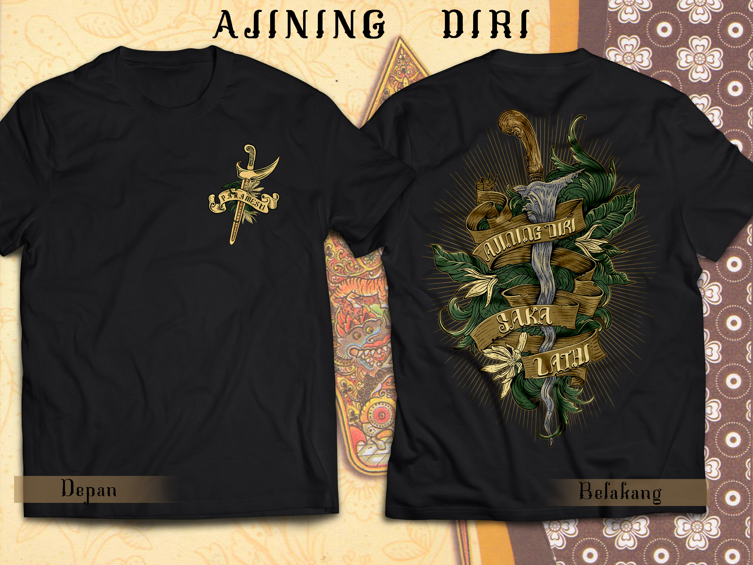 Paramesti Baju Kaos Wayang Aksara Jawa Pria Baju Kaos Distro Keren Branded Pakain Fashion Pria