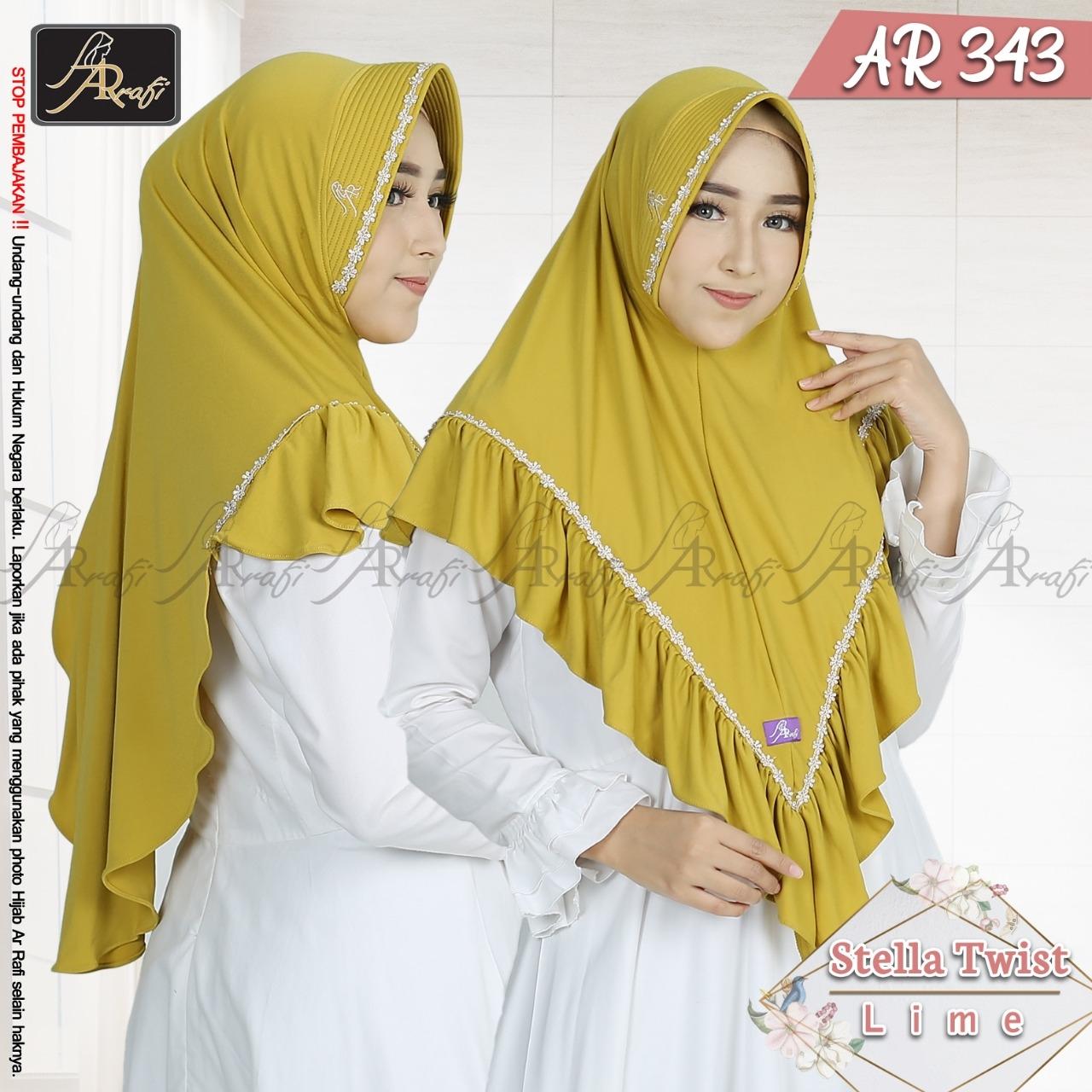 Hijab Arrafi AR 343 Lime Jilbab Instan Ar Rafi Bergo Kerudung Khimar
