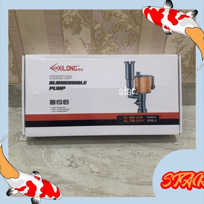 pompa celup aquarium with skimmer uv lamp XILONG XL 660 UV 9 WATT
