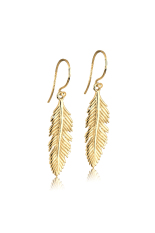 Elli Germany 925 Sterling Silver Anting Lapis Emas 24K Feather Emas