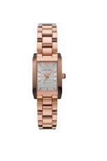 EMPORIO ARMANI AR0361 Klasik Wanita Silver Textured Dial Rose Gold Dilapisi Plat Baja