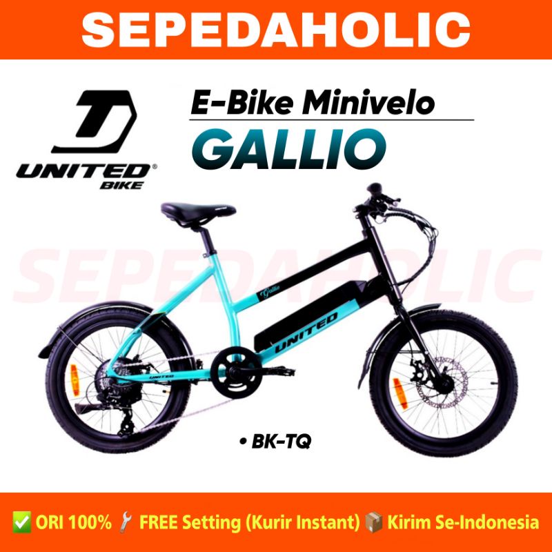Sepeda Listrik UNITED GALLIO Electric E Bike Minivelo 20 Inch