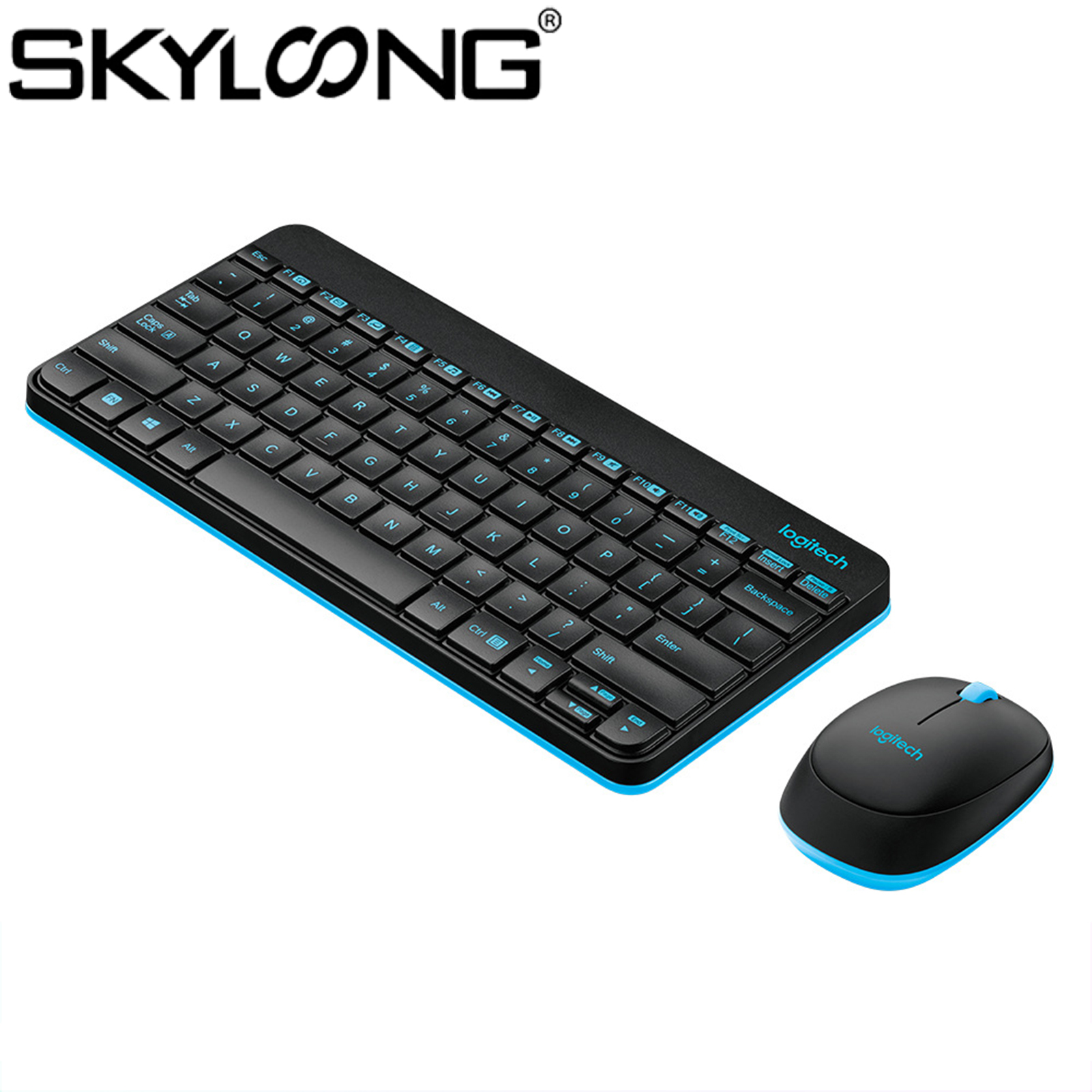 Skyloong for Logitech MK245 Portable Splashproof Ergonomic PC Optical Wireless Keyboard Mouse Kit