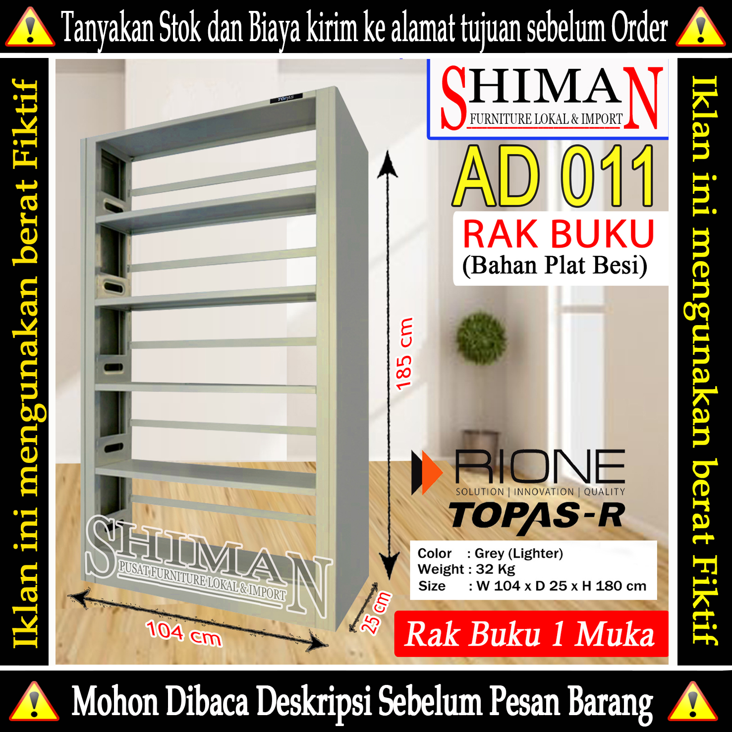 Rak Buku Besi 1 Muka AD 011 TOPAS-R | Lazada Indonesia