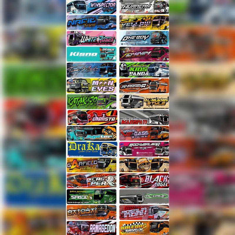 stiker bus basuri isi 45 kotak 1 lembar | Lazada Indonesia