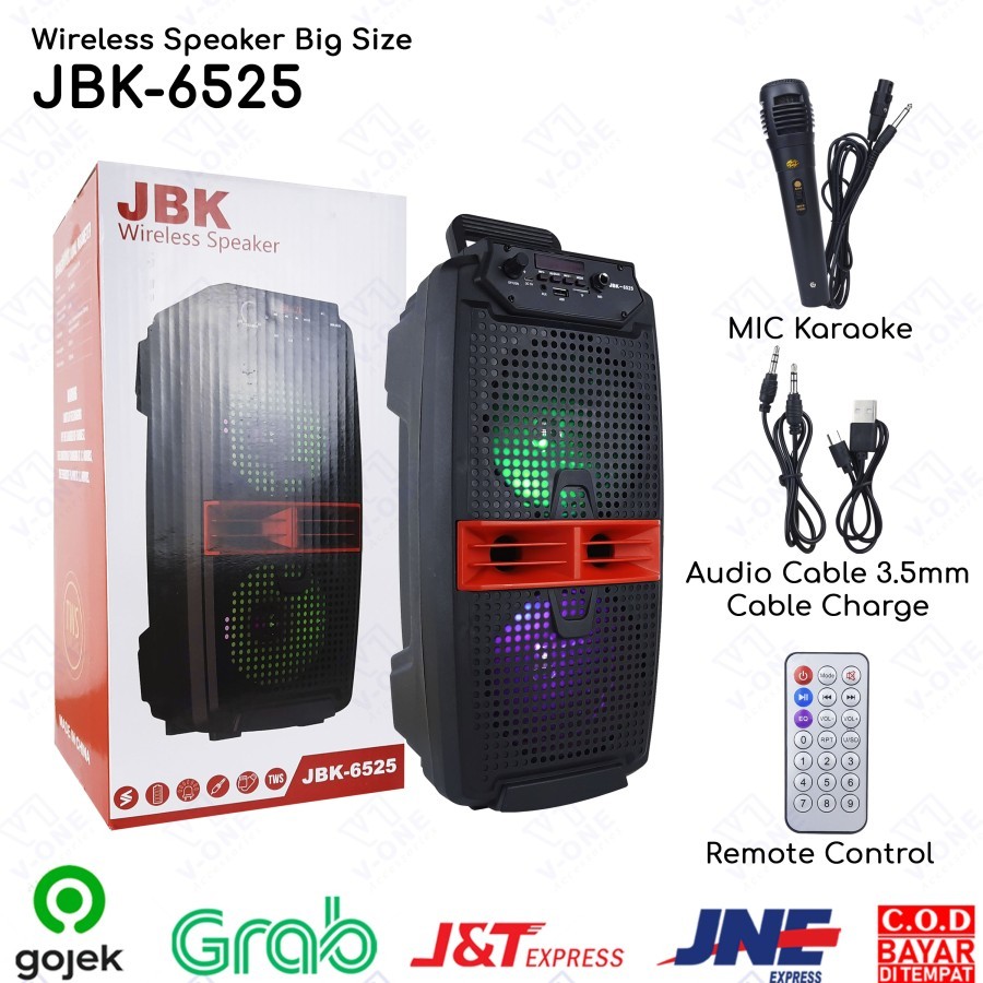 Speaker Bluetooth + Mic Karaoke Portable JBK6525 Wireless Karaoke