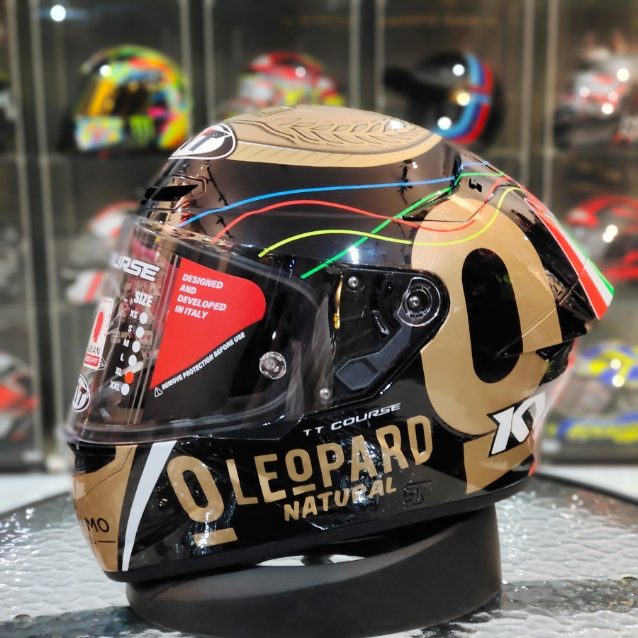 HELM KYT TT Course repaint leopard gold 