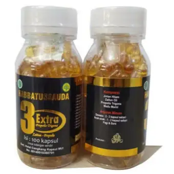 Minyak Habbatussauda Kualitas Premium 3 Extra Isi 100 Kapsul Habatusauda Zaitun Propolis Trigona Lazada Indonesia