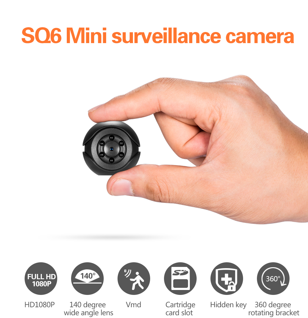 SQ6/8/11 Full HD 1080จุดกล้องจิ๋วซ่อนDVกล้องDVRกล้องวงจรปิดระบบSpyCamไนท์วิชั่นIRกล้องเฝ้าระวัง