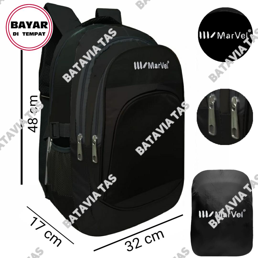 Tas Ransel Import Marvel Black B17#3 Tas Pria Tas Wanita Tas Ransel Pria Tas Ransel Wanita Tas Sekolah Tas Kerja Tas Punggung Tas Laptop Tas Pria Laptop Tas Notebook Tas Korea Tas Ransel Korea Tas Ransel Wanita Korea Tas Fahion Wanita + Free Raincover