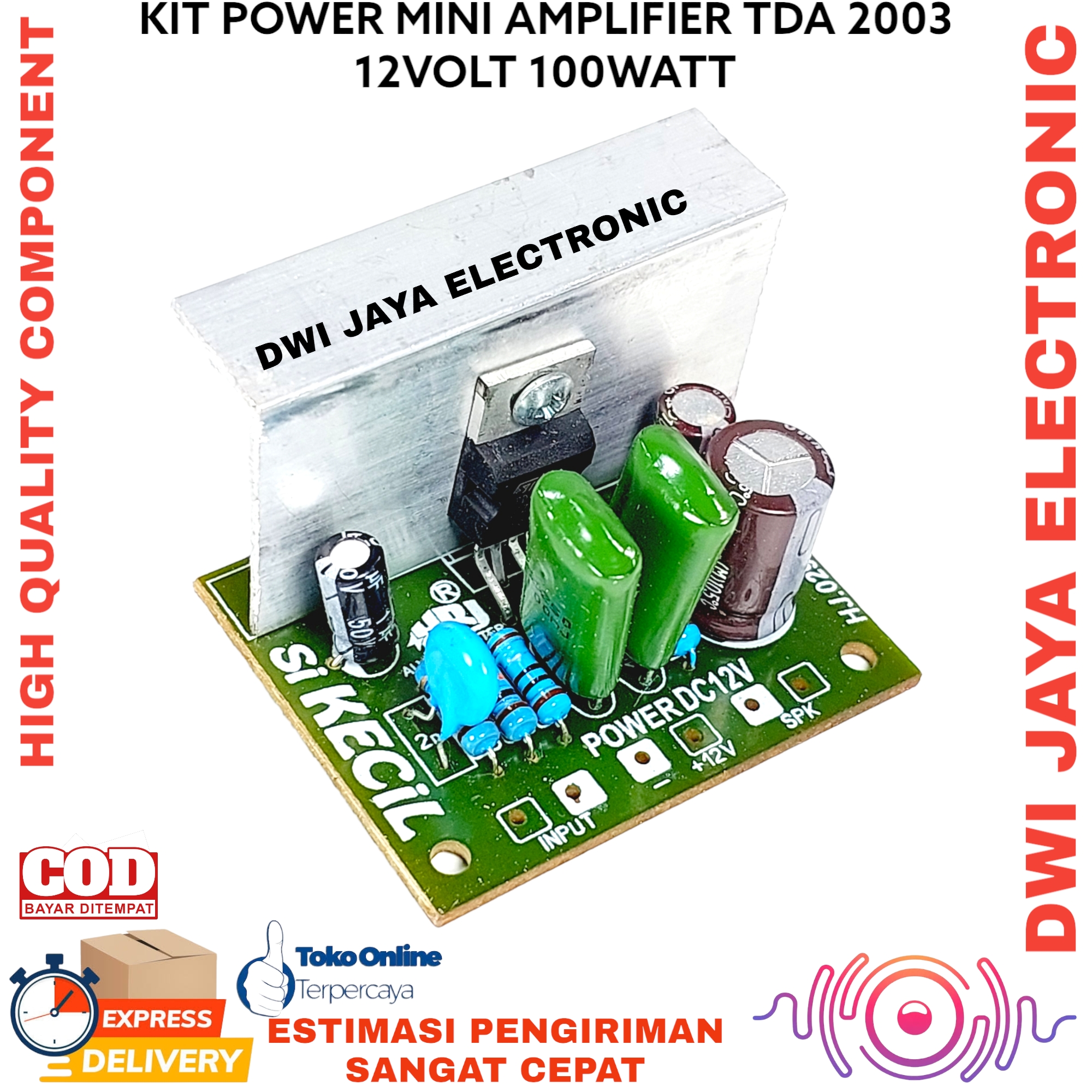 KIT Power Amplifier MINI MONO 12V DC TDA2003 12 VOLT V AMPLIFIER AMPLI