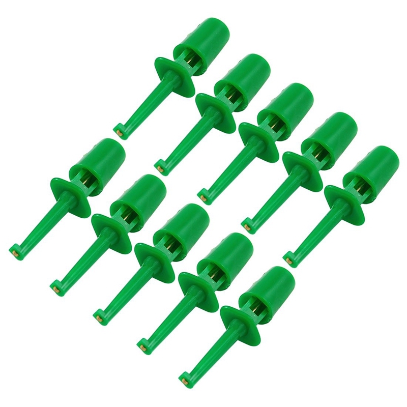 Bảng giá 10 x Spring Loaded SMD IC Test Hook Clip Green for Multimeter Lead Cable Phong Vũ