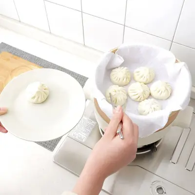ILOIQD 5Pcs Reusable Steamer Rack Pad Grid Dumpling Pastry Kitchen Gadget Cooking Tools Gauze Pad Non-Stick Steamer Cloth