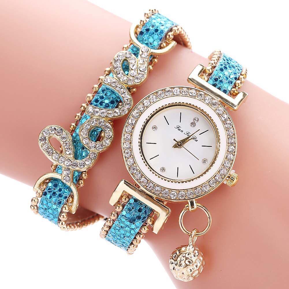 Jam Tangan Quartz Analog Model Gelang Lilit Aksen Berlian Imitasi Gaya Vintage untuk Wanita / jam tangan fashion