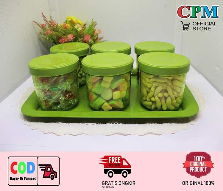 CPM Belagio Food Storage Set of 7 pcs Green / toples