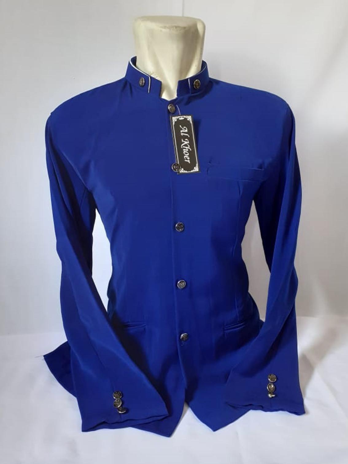 BAJU JASKO BIRU POLOS BAJU MUSLIM PRIA BAJU JASKOKO POLOS A022