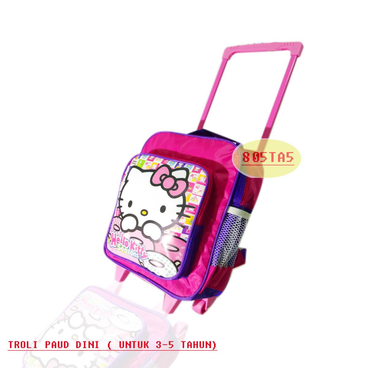 Tas Troli Anak Perempuan / Tas Roda Anak Usia Dini Gambar HELLO KITTY/ Tas Trolley Anak Playgroup /Tas Roda
