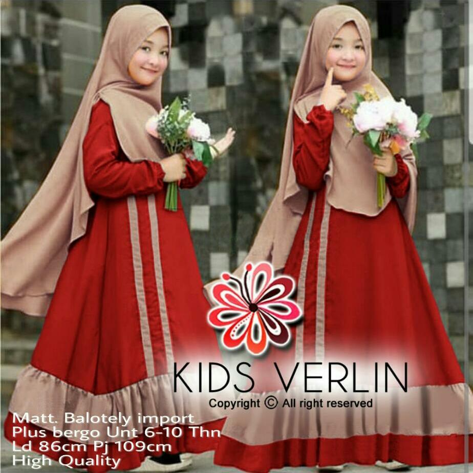 Tj-fashion gamis anak ferlina -baju anak lucu-gamis anak kekinian-dress anak lucu-untuk anak usia 6-10 tahun- tersedia varian warna-harga murah- plus hijab