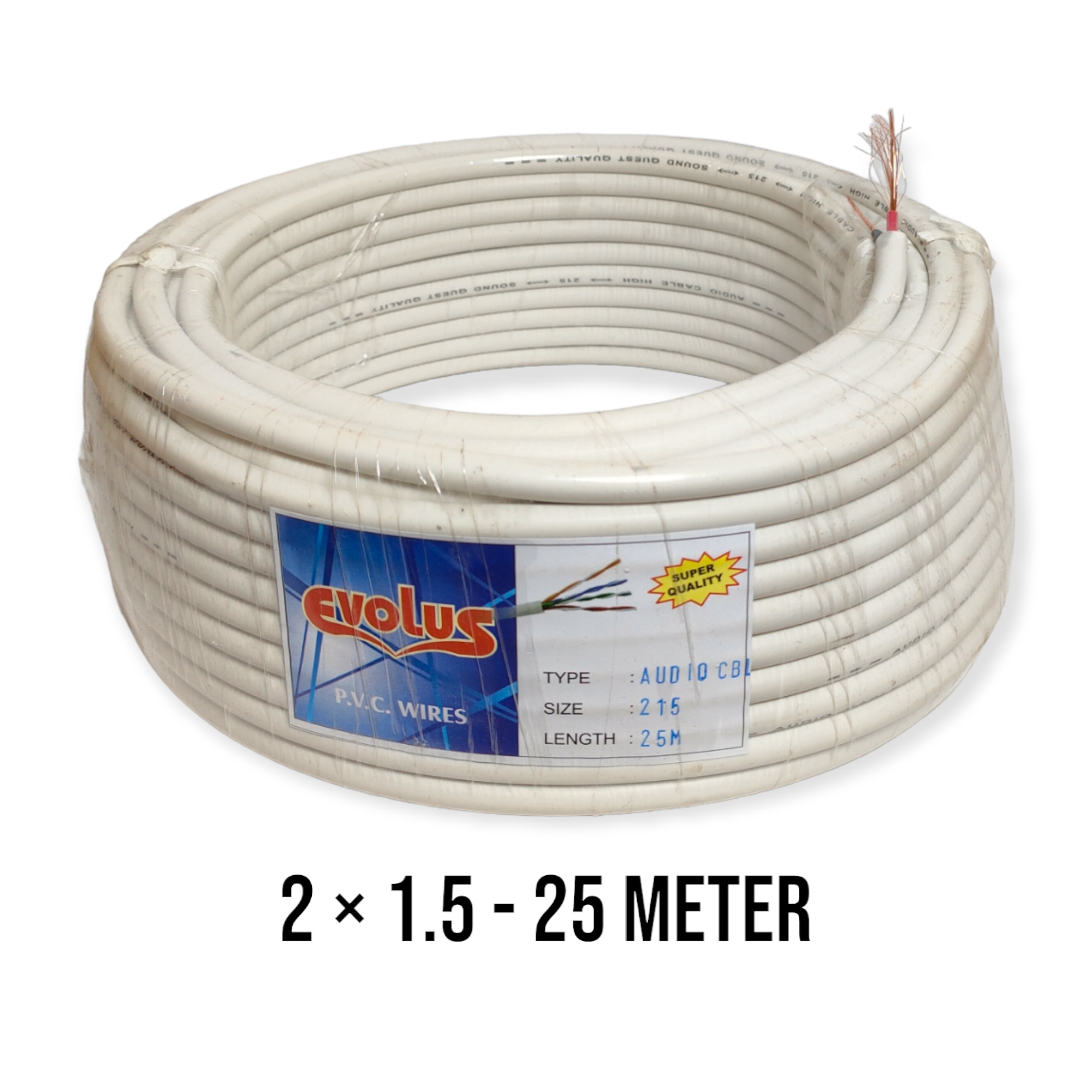 Kabel Listrik Audio Evolus x Hitam 25 Meter Kabel
