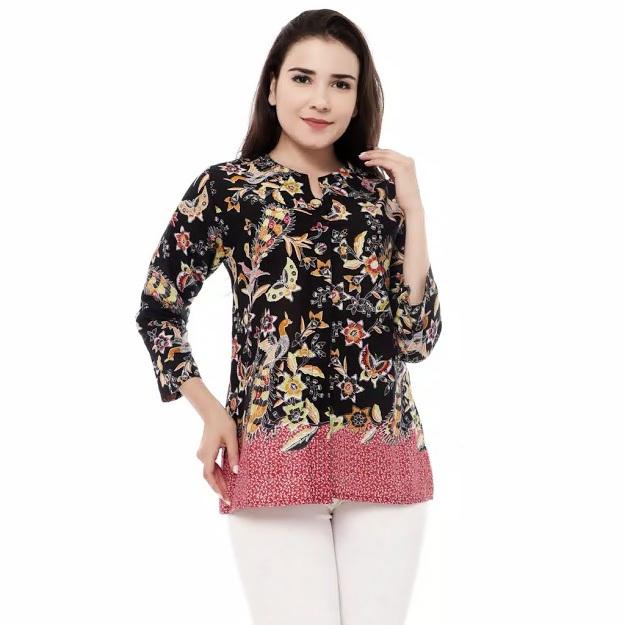  Harga  Baju  Batik  Wanita Lengan Panjang Kumpulan Model Kemeja