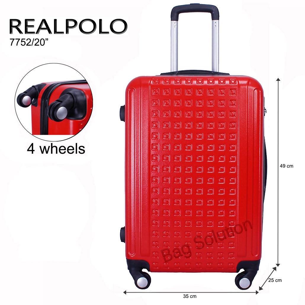Real Polo Tas Koper Hardcase Fiber ABS - 4 Roda Putar - GGEA Size 20 Inch