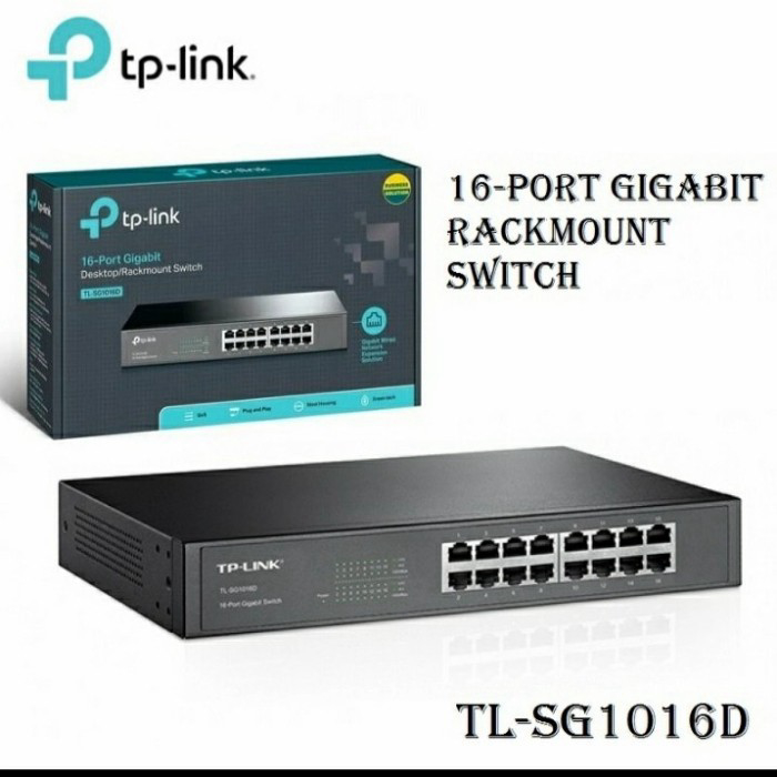 TPLINK TLSG1016D TPLINK 16 Port Gigabit Desktop/Rackmount Switch Hub