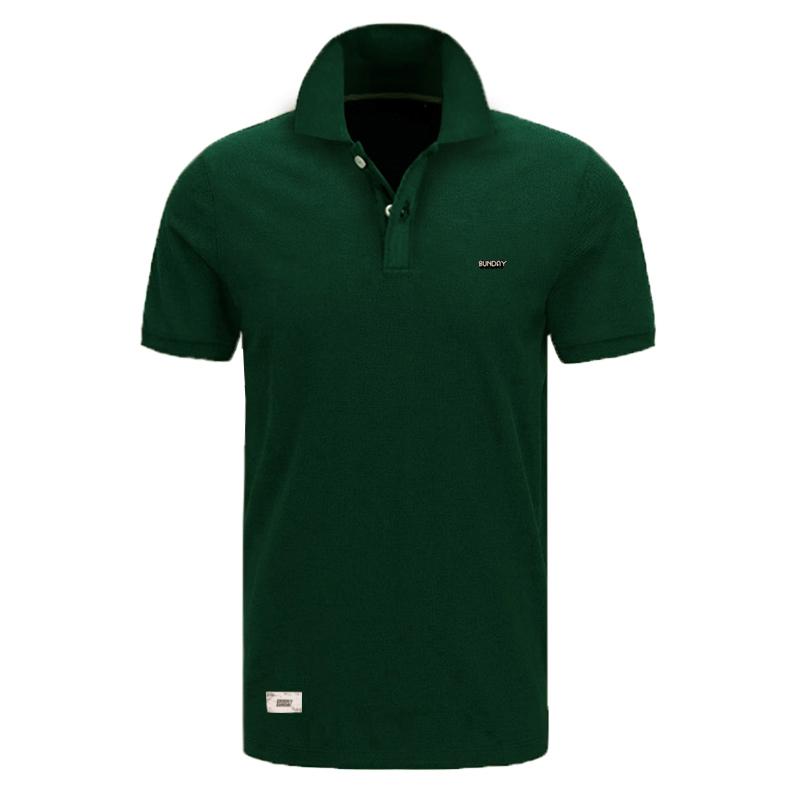 Kaos Polo shirt Pria Hijau botol Polos kaos kerah unisex slimfit casual ...
