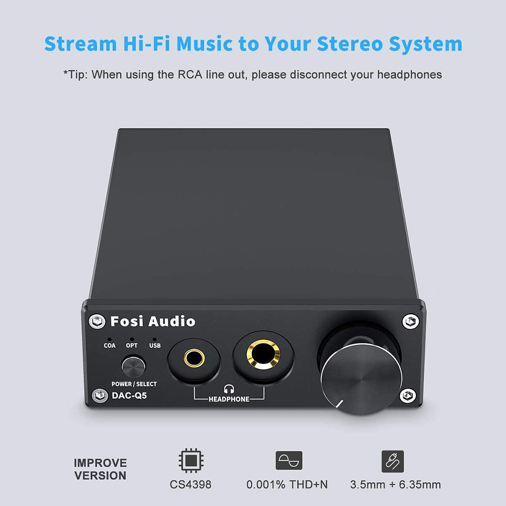 Fosi Audio DAC Converter Headphone 