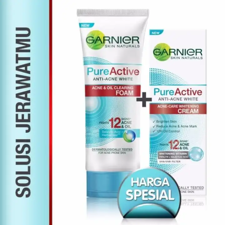 cream garnier pure active acne & oil clearing foam