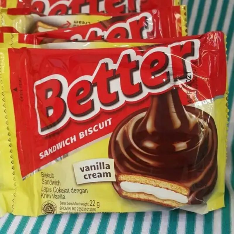 BETTER Vanilla Sachet [ KEMASAN BARU 10x22Gr - LEBIH BESAR ] wafer ...