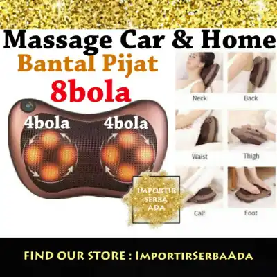 Bantal Pijat Leher 8 Bola /Bantal Refleksi/Massage Pillow/Call Massage Mobil
