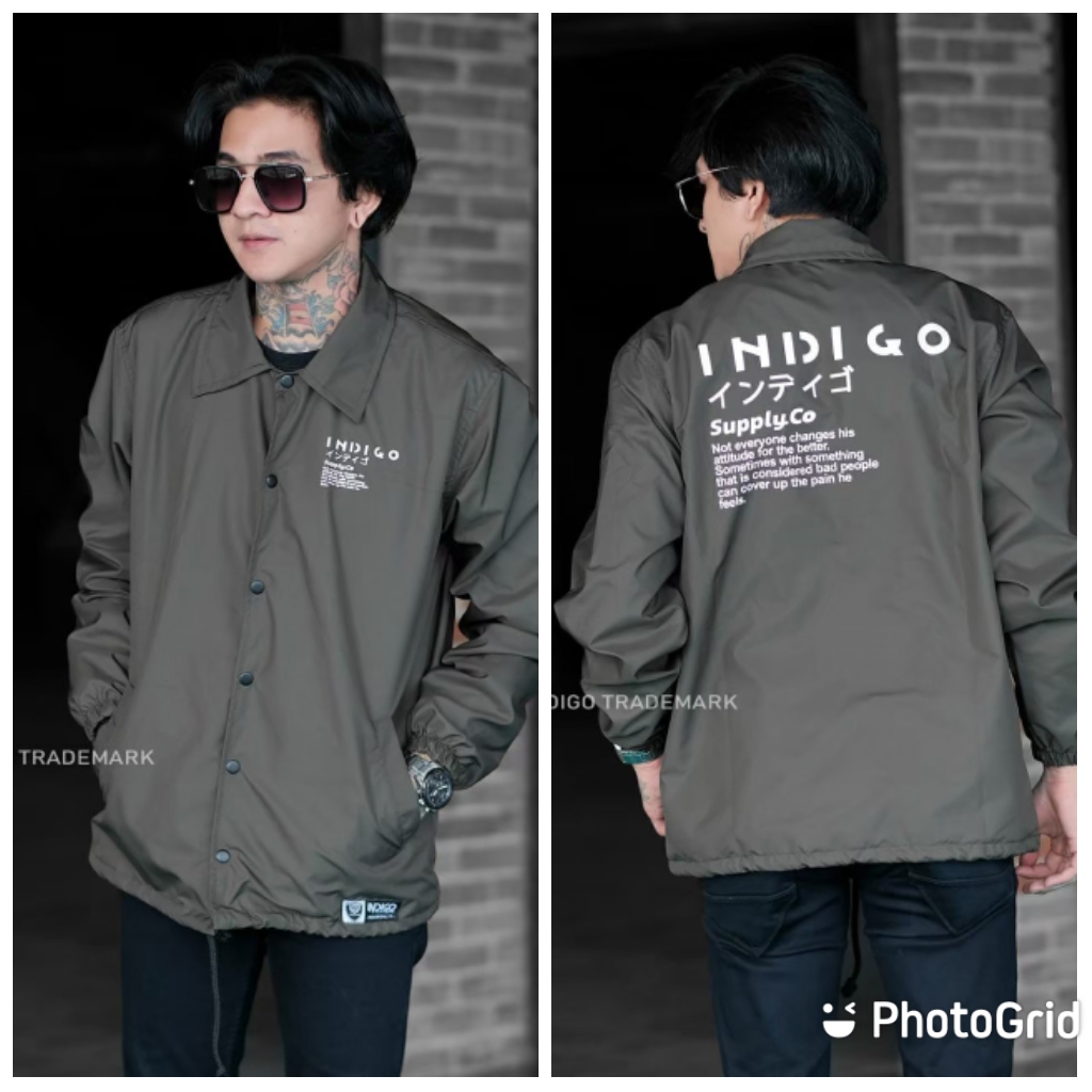 JAKET COACH PRIA HIJAU ARMY JAKET COACH INDIGO JAPAN SUPPLY JAKET