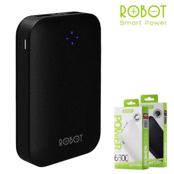 Robot Power Bank RT7300 6600mAh By Vivan Dual Output - Hitam