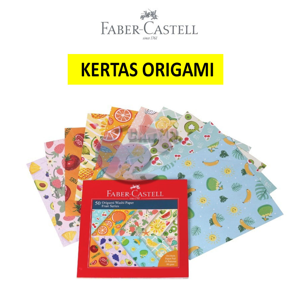 Faber Castell Origami Washi Paper Fruit / Seasonal / Knitting 16 x 16