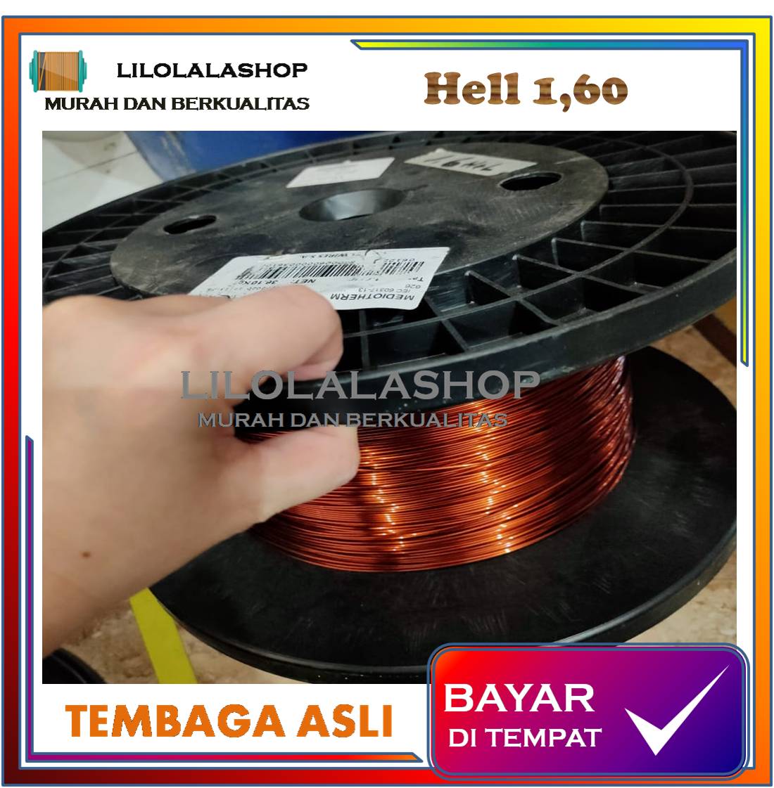 KAWAT TEMBAGA EMAIL 1,60 HELLENIC 1,60 1.60 mm GULUNG DINAMO TRAFO