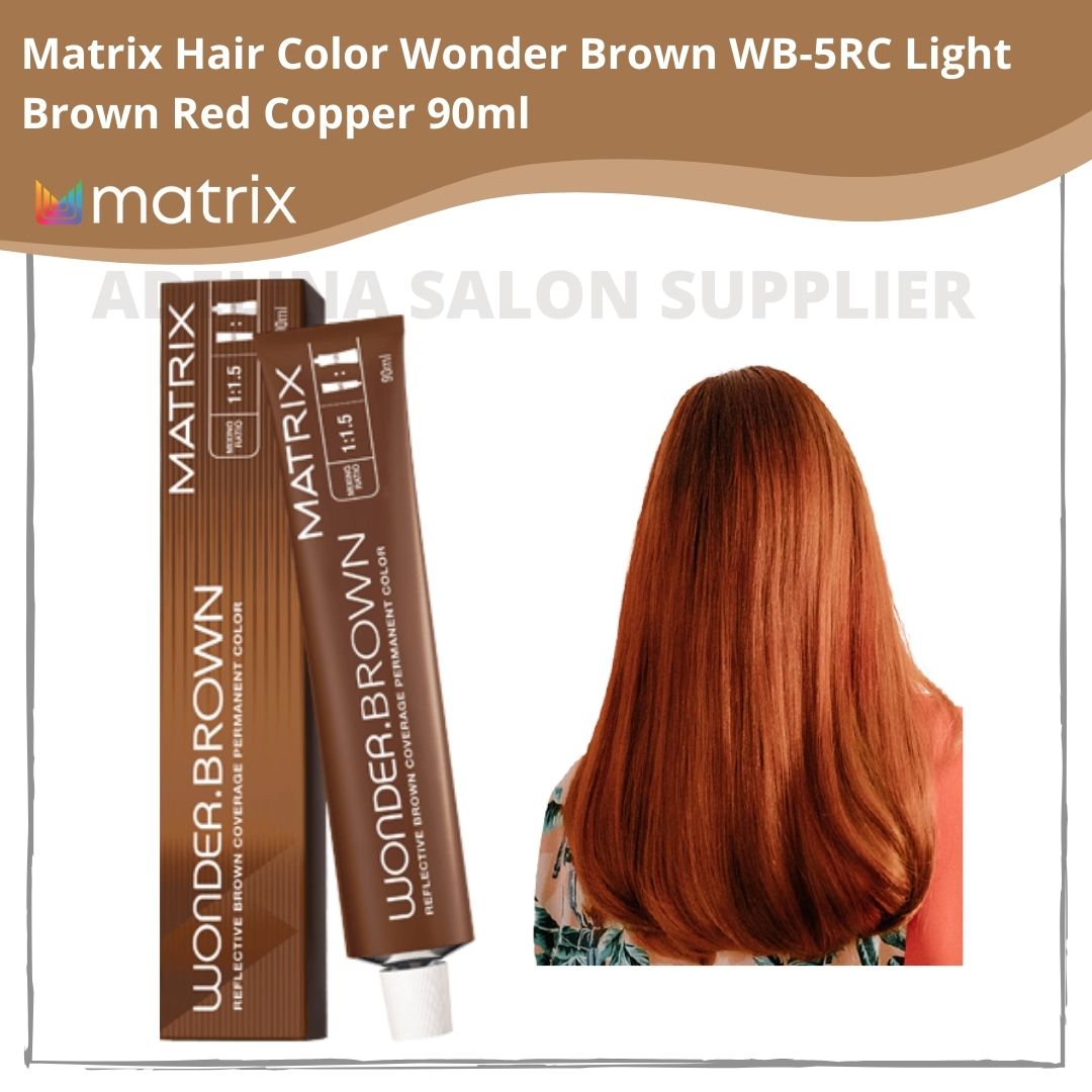 Tanpa Peroxide) Cat Rambut Matrix Hair Color Wonder Brown WB-5RC Light  Brown Red Copper 90ml / cat rambut / pewarna rambut / hair color / hair  colour / cat rambut korea yang