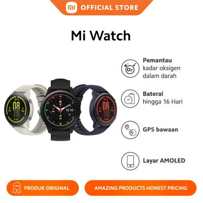 Xiaomi Mi Watch Fitness Smartwatch Dilengkapi 117 Mode Olahraga dan GPS + Kompas Baterai Bertahan 16 Hari - Garansi Resmi Xiaomi Indonesia