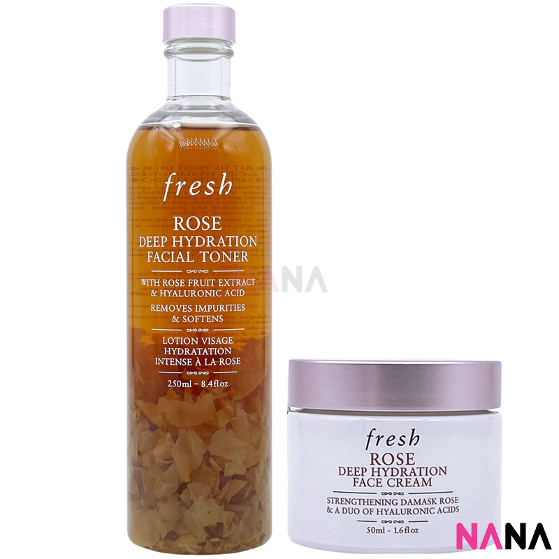 Fresh Rose Deep Hydration Facial Toner 250ml + Rose Deep Hydration Face Cream 50ml Lazada