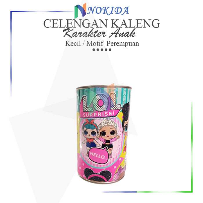 Nokida Celengan Kaleng Tabungan Koin Karakter Anak Motif Perempuan Dan