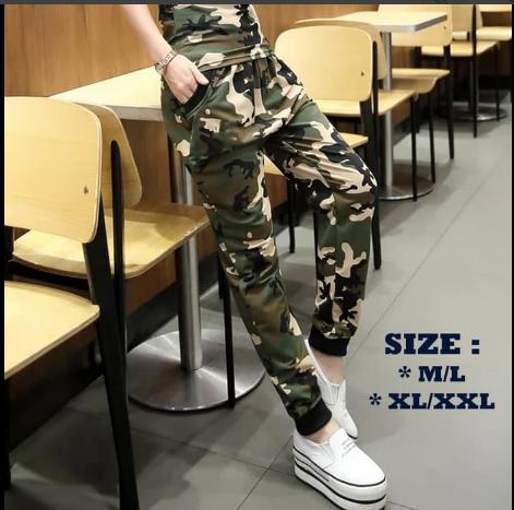 mc fashion Celana Jogger training Panjang Wanita Corak Army